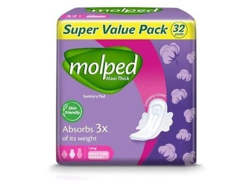 Molped Maxi Thick Sanitary Pads – Super Value Pack (32 Pads) Soft, Comfortable & Leak-Proof Protection - heavy flow sanitary pads, leak proof pads nigeria, soft sanitary pads, day and night menstrual pads, feminine hygiene nigeria