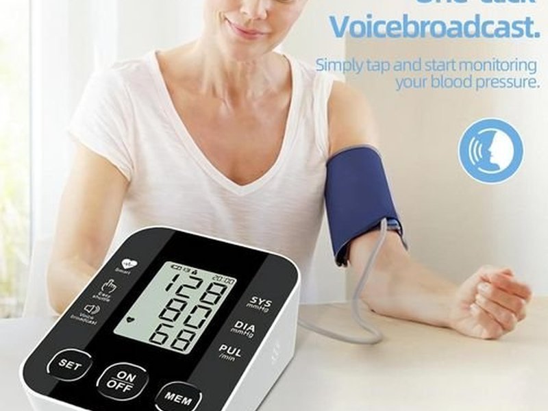 TIMBUTUS Upper Arm Blood Pressure Monitor – Voice Broadcast, 2×99 Memory, IHB Detection, Automatic Arm BP Machine